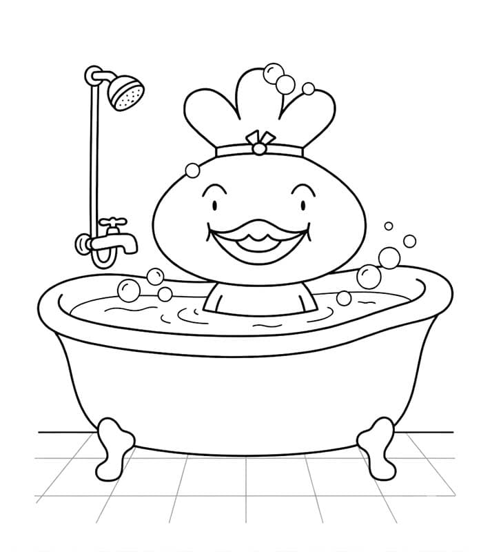 おでんくん シャワーを浴びる ぬりえ