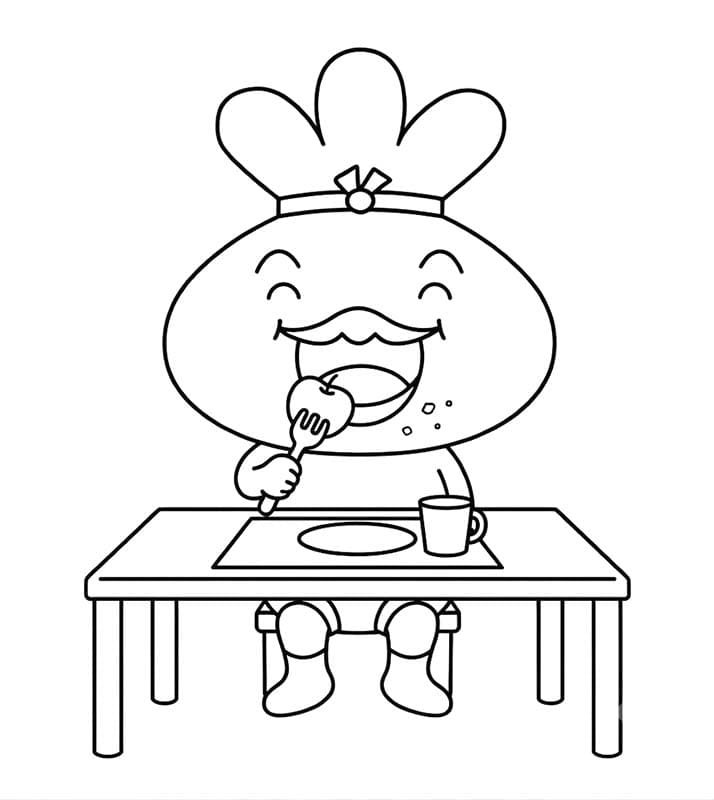 おでんくん 食事 ぬりえ