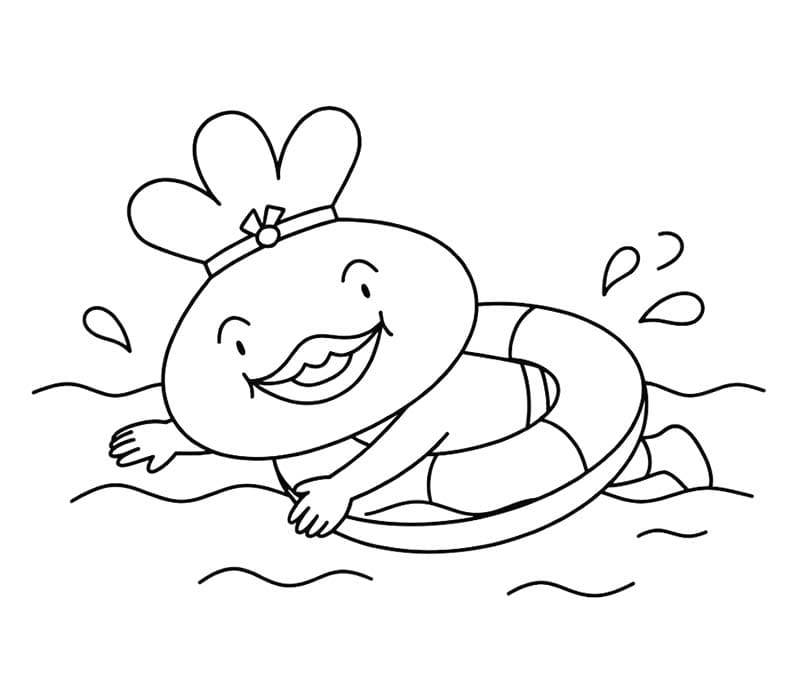 おでんくん 水泳 ぬりえ