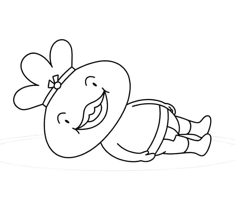 おでんくん 横になっている ぬりえ
