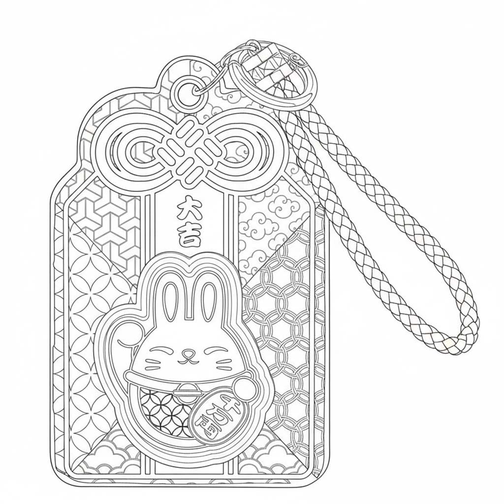 お守り 印刷可能 ぬりえ