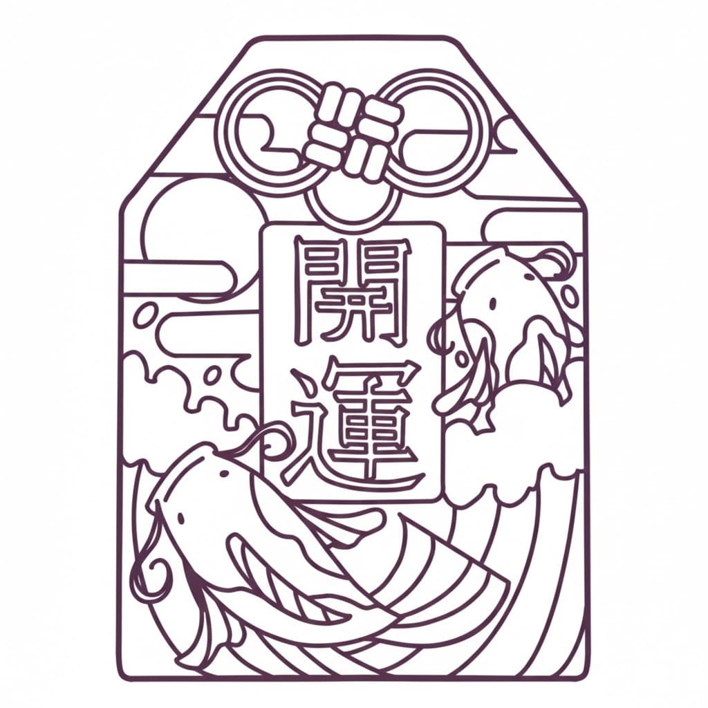 お守り 単純 ぬりえ