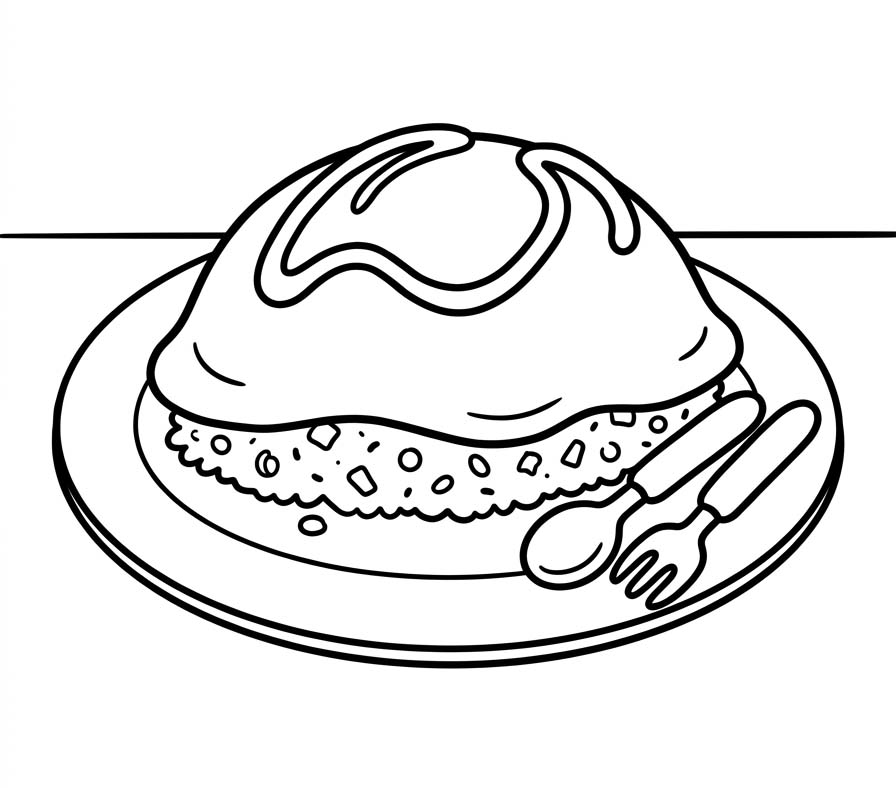 オムライス 画像 ぬりえ