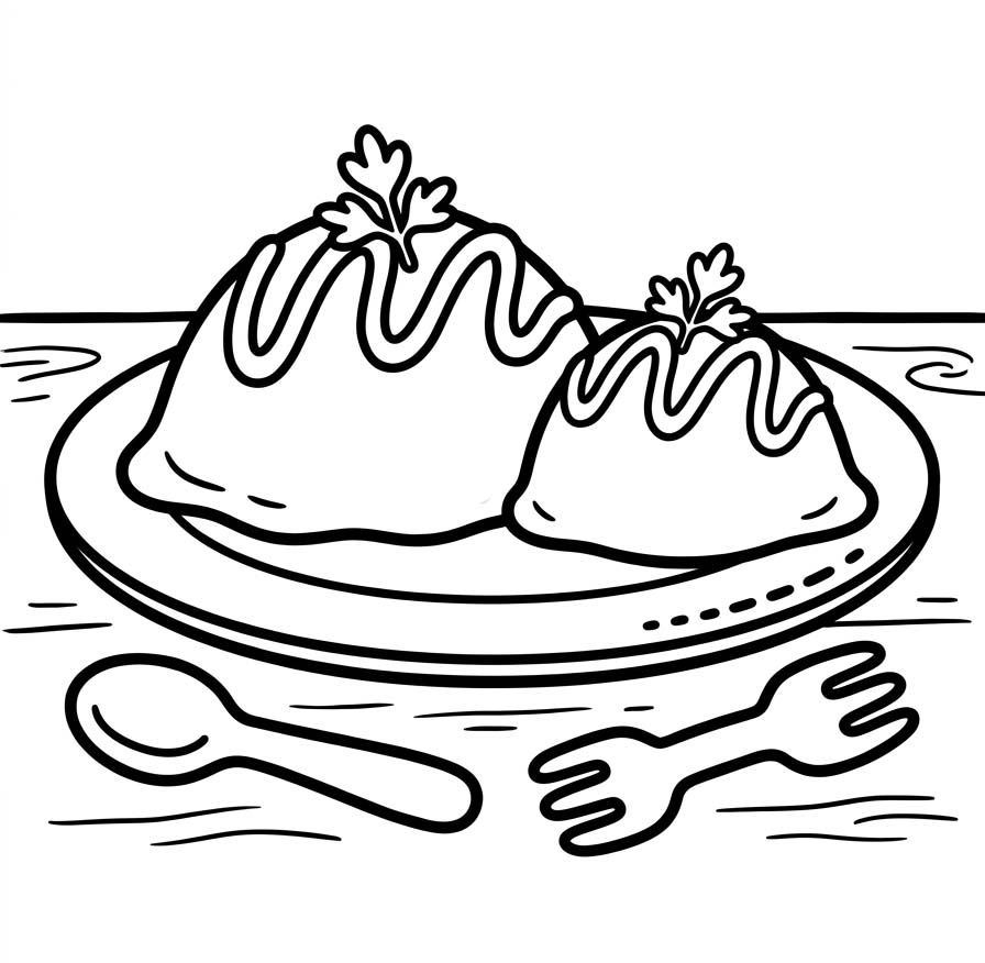 オムライス 描く ぬりえ