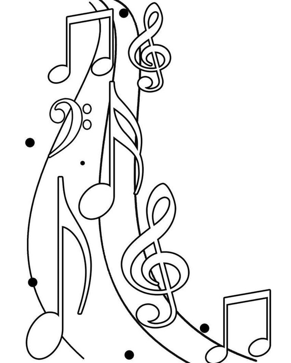 音楽ノート 15 ぬりえ