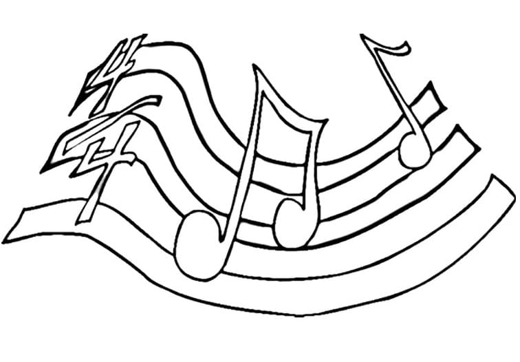 音楽ノート 4 ぬりえ