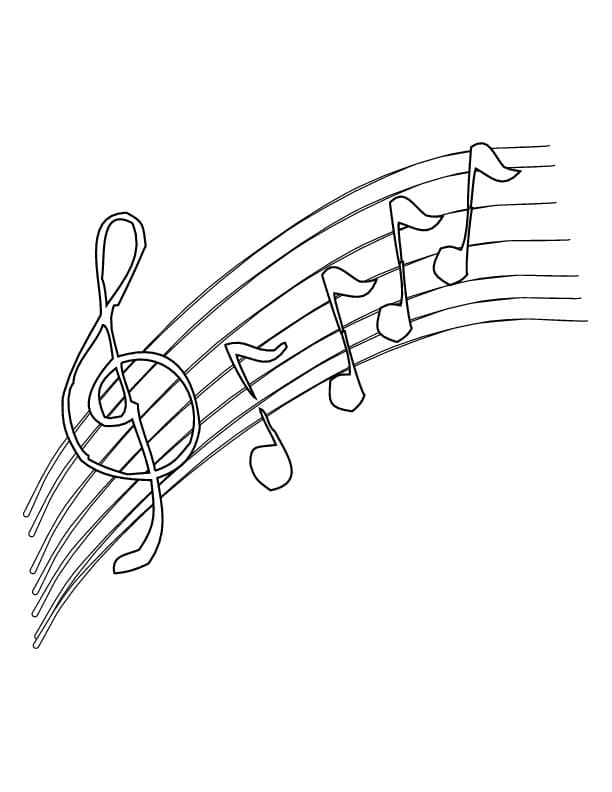 音楽ノート 5 ぬりえ