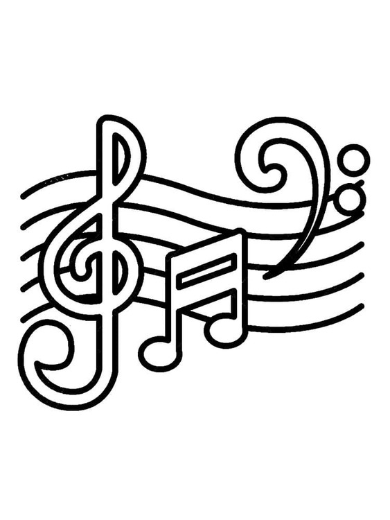 音楽ノート 8 ぬりえ