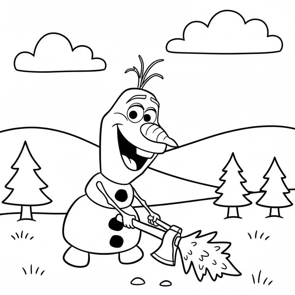 オラフ 印刷 ぬりえ