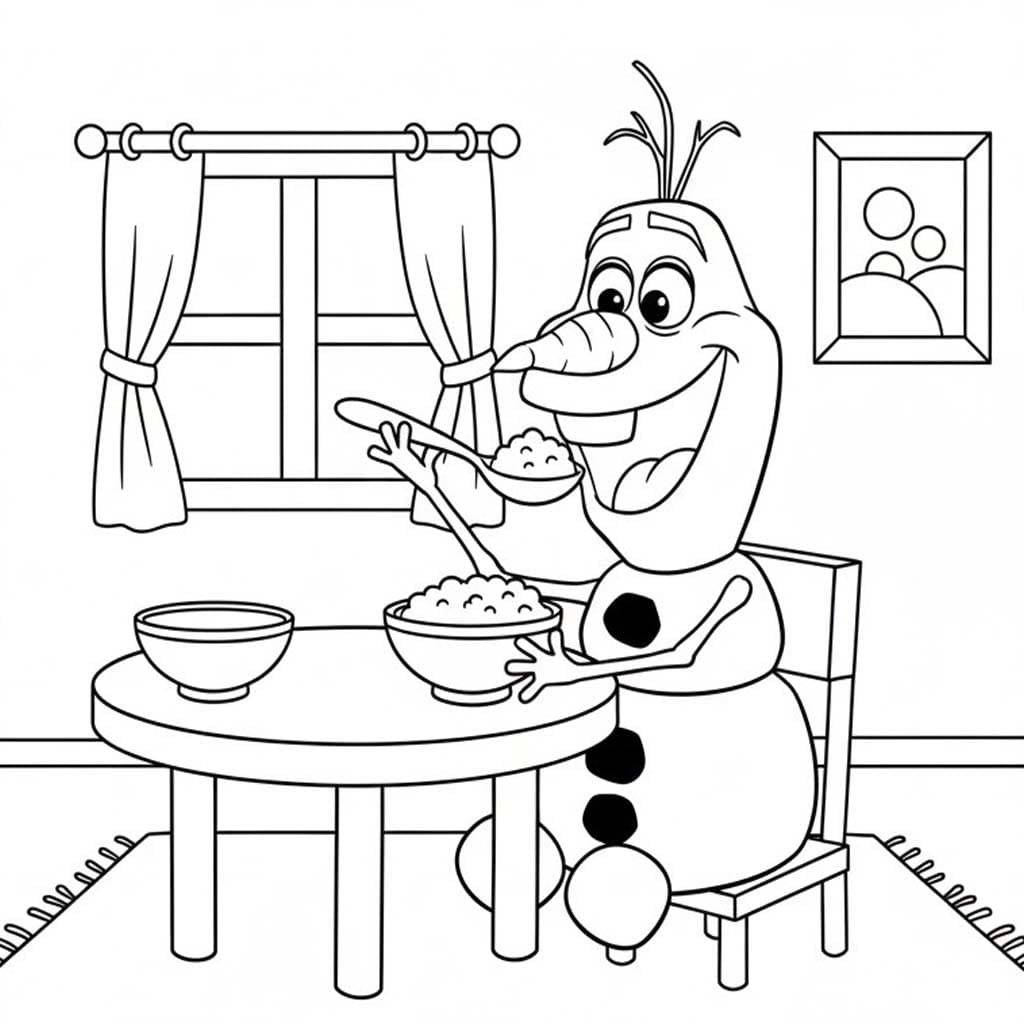 オラフ 簡単 ぬりえ