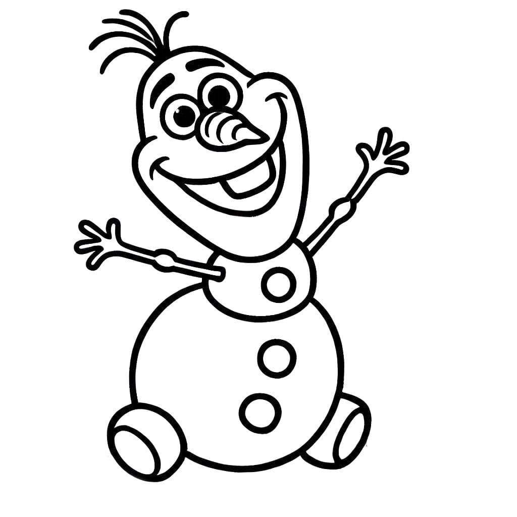 オラフ 基本的な ぬりえ