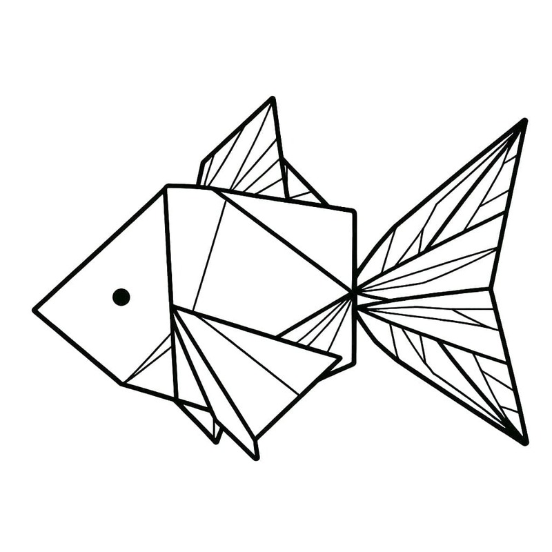 おりがみ 魚 ぬりえ