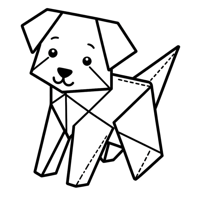 おりがみ 犬 ぬりえ