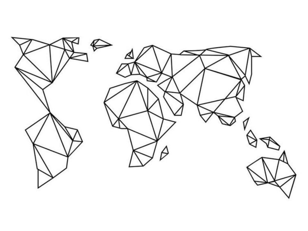 おりがみ 世界地図 ぬりえ