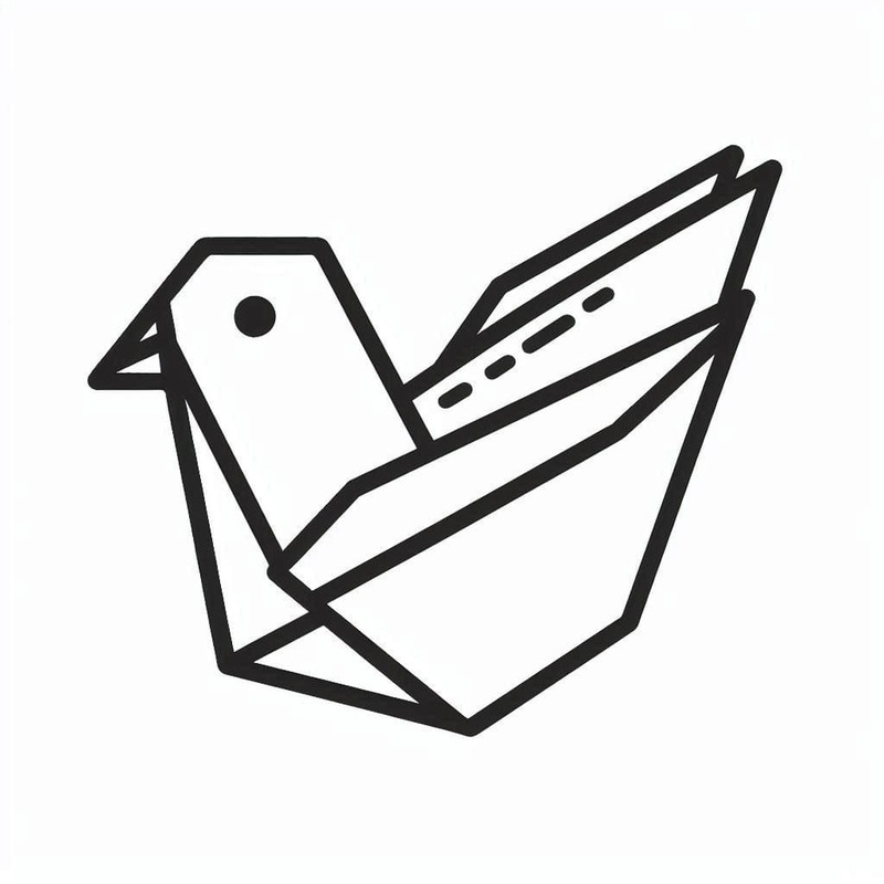 おりがみ 鳥 ぬりえ