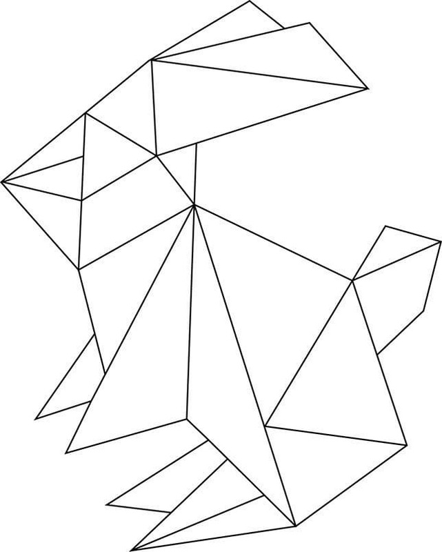 おりがみ うさぎ ぬりえ