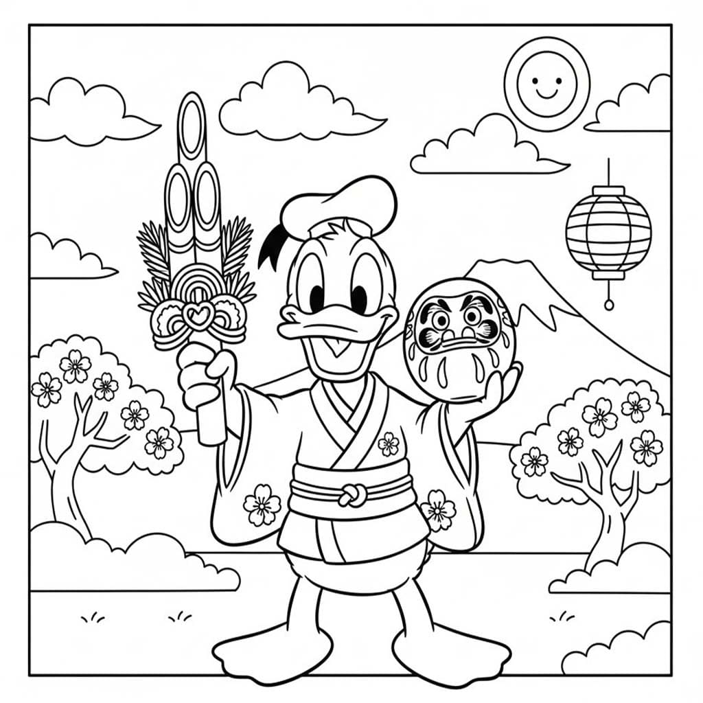 お正月の 印刷可能 ぬりえ