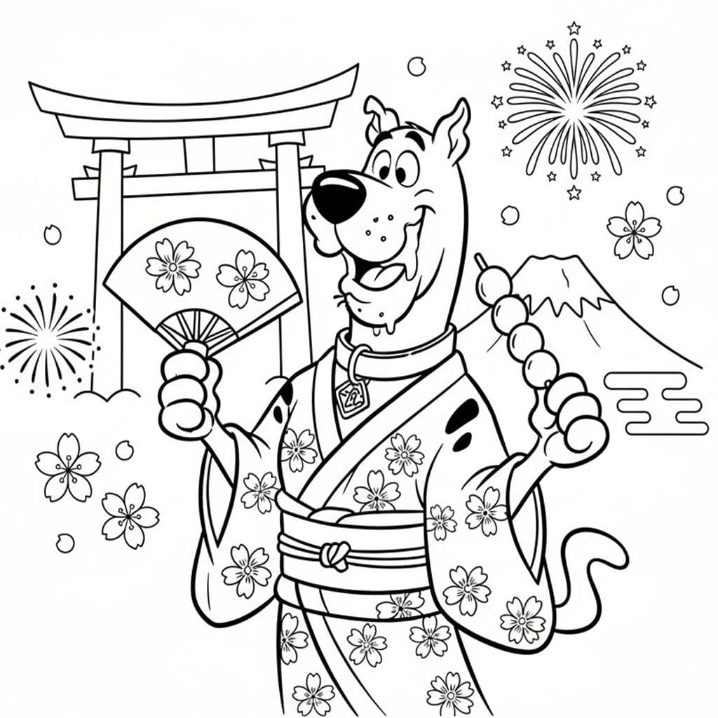 お正月の 基本的な ぬりえ