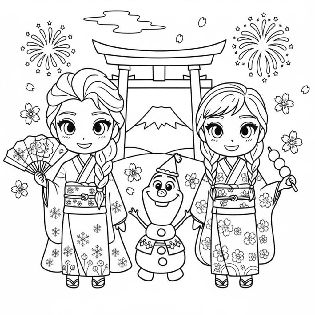 お正月の 無料で印刷可能 ぬりえ