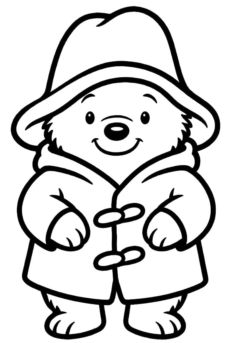 パディントン 単純 ぬりえ