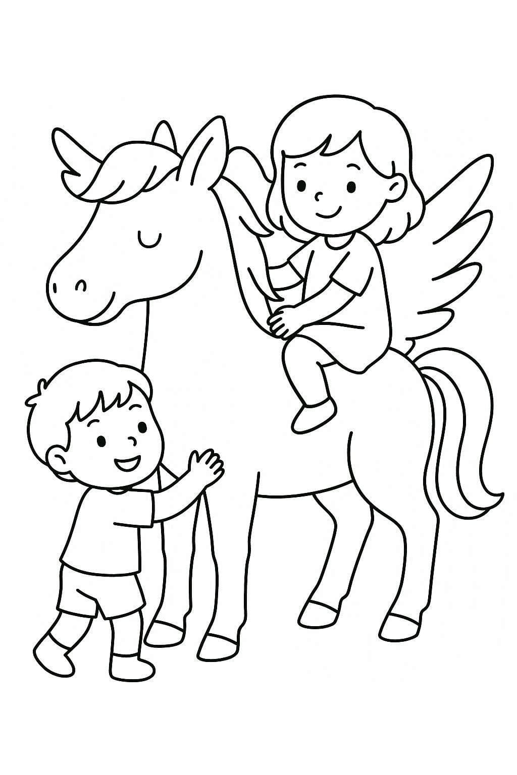 ペガサス 無料で ぬりえ