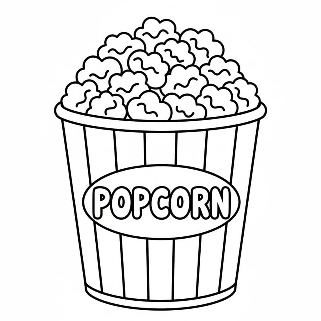 ポップコーン 描画 ぬりえ