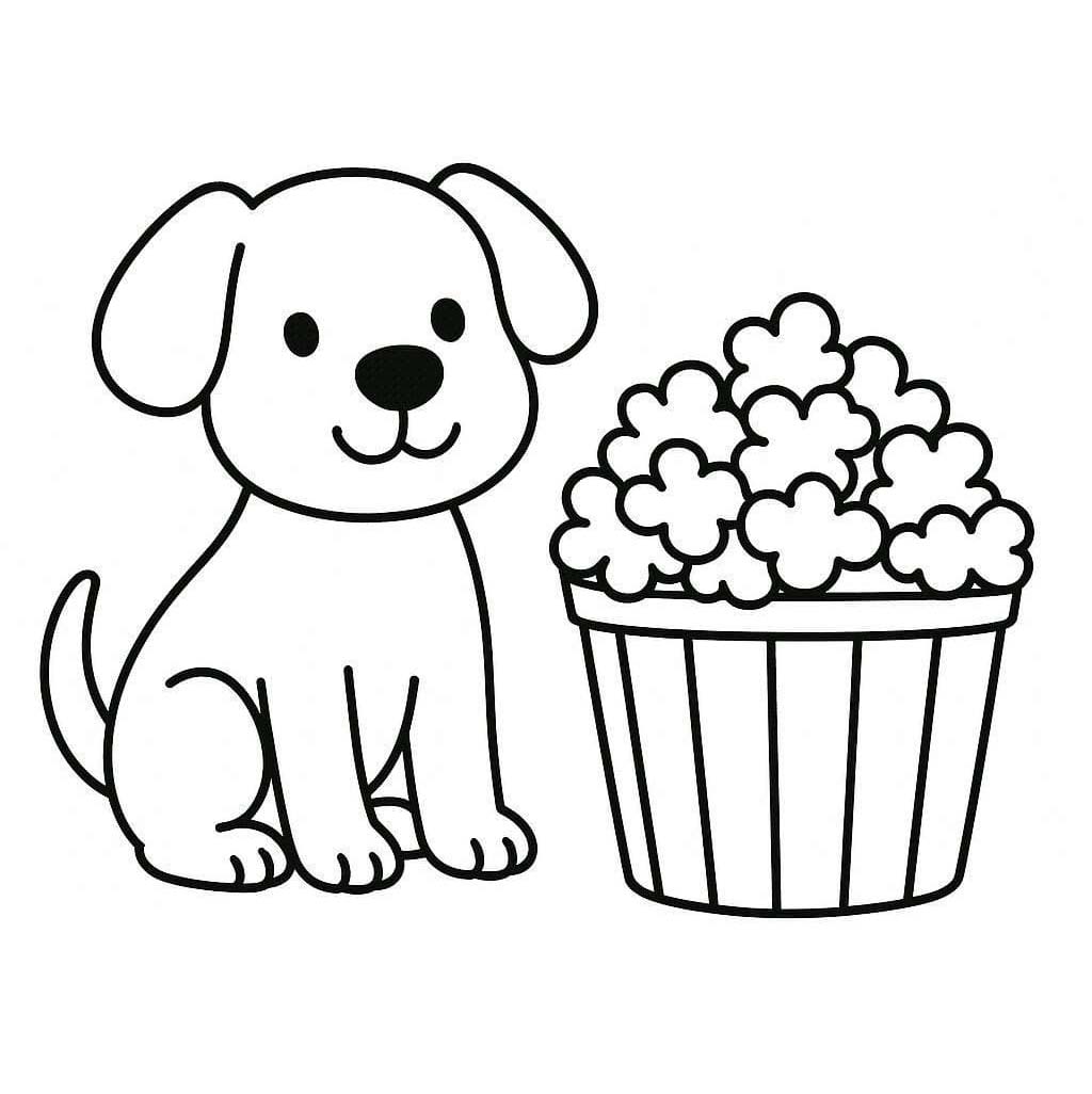 ポップコーン 印刷 ぬりえ