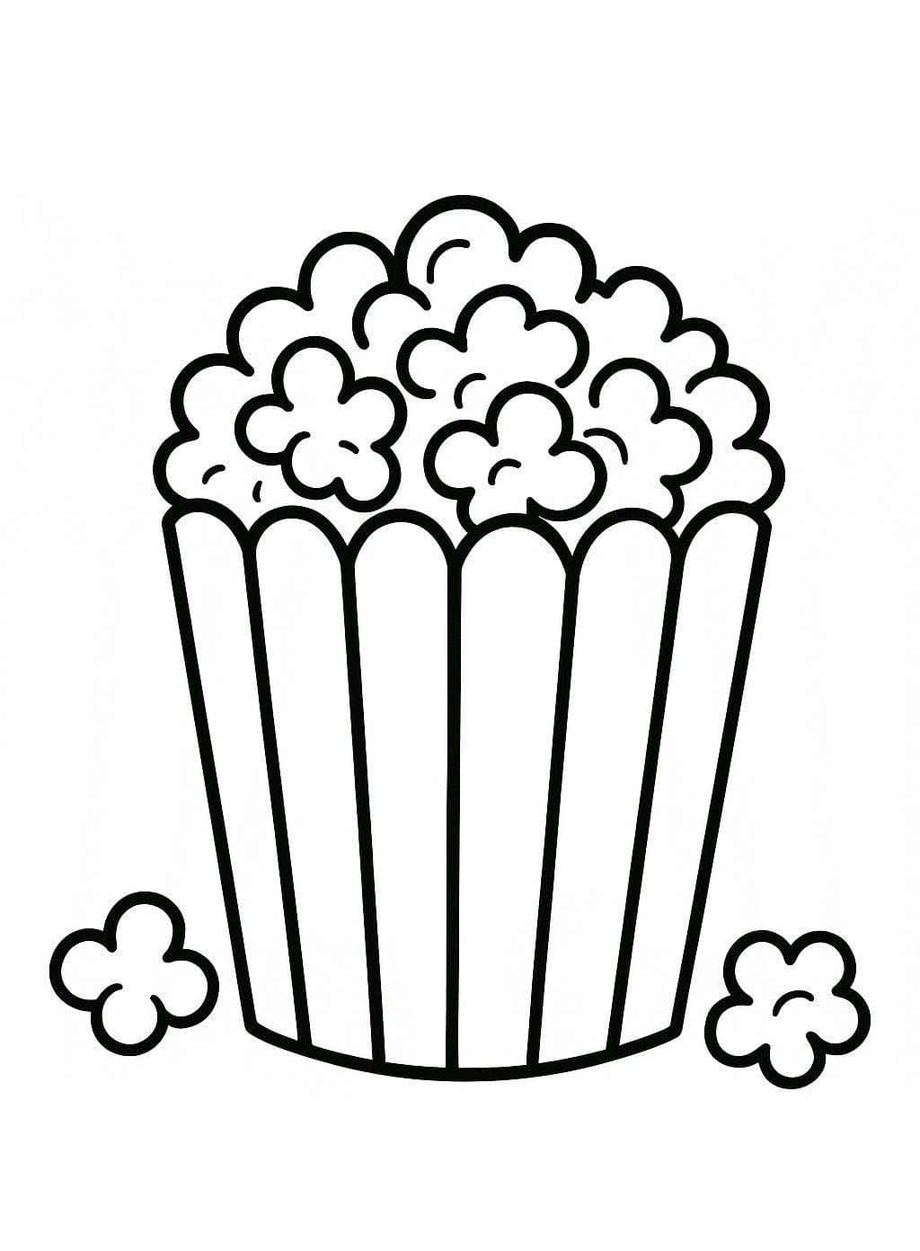 ポップコーン 描く ぬりえ