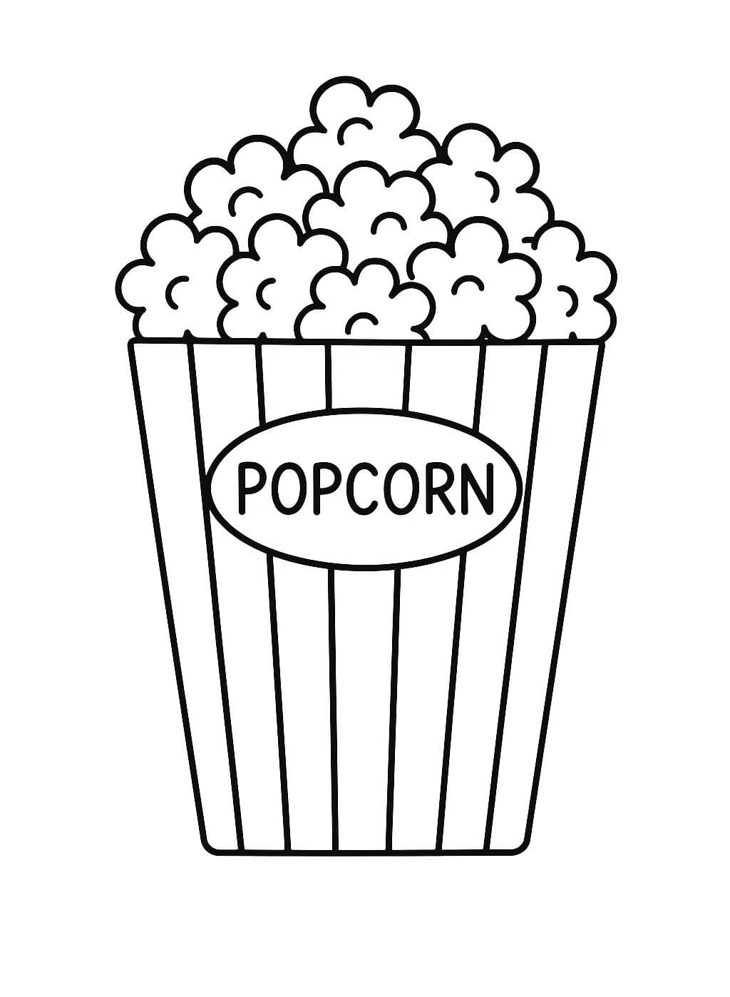 ポップコーン 無料で ぬりえ