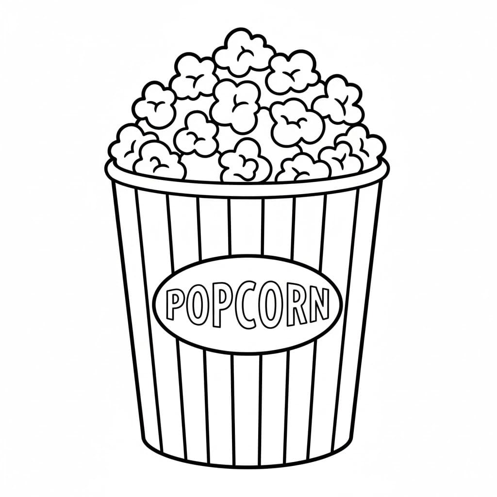 ポップコーン スケッチ ぬりえ