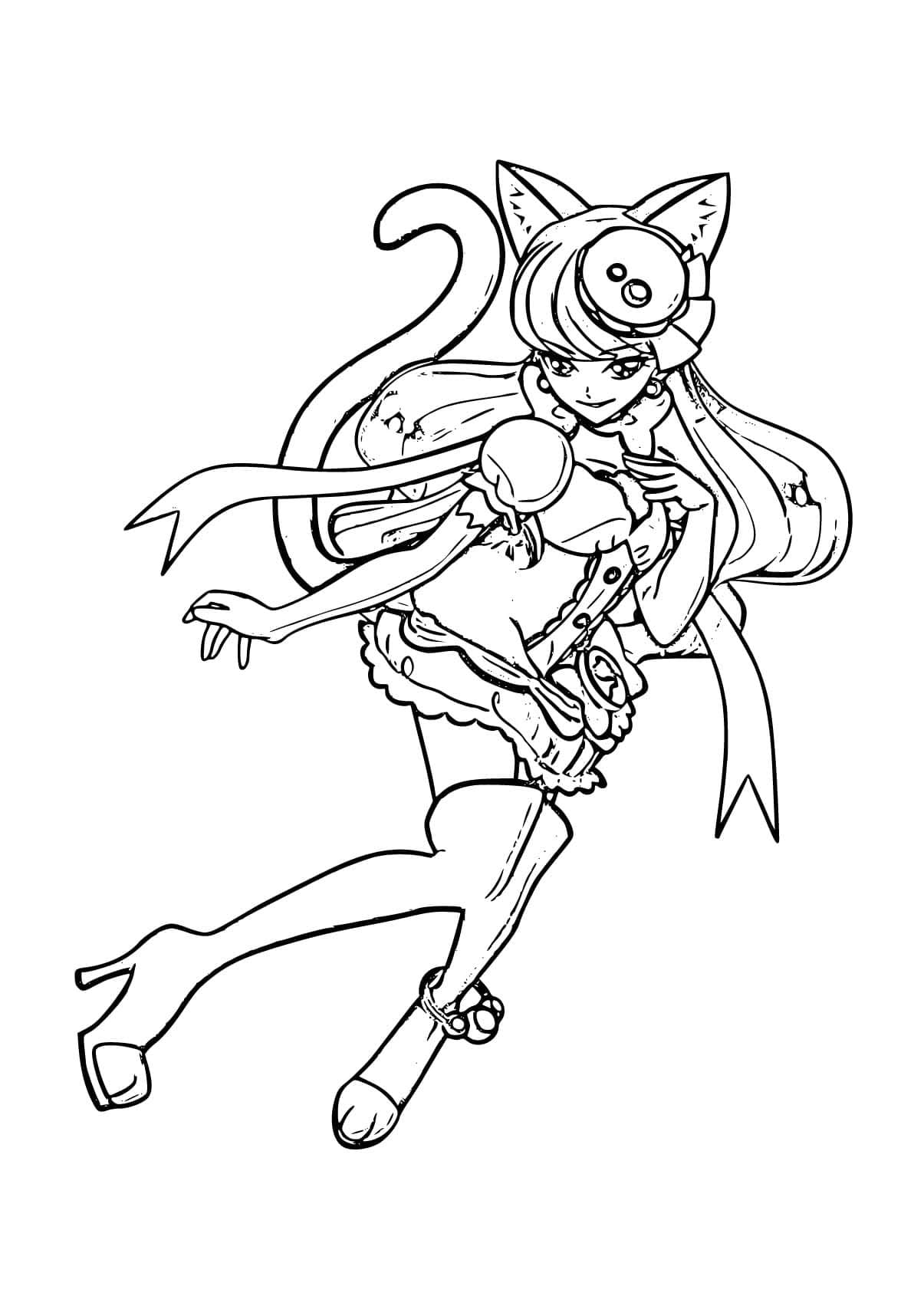 プリキュア マカロン 無料 ぬりえ