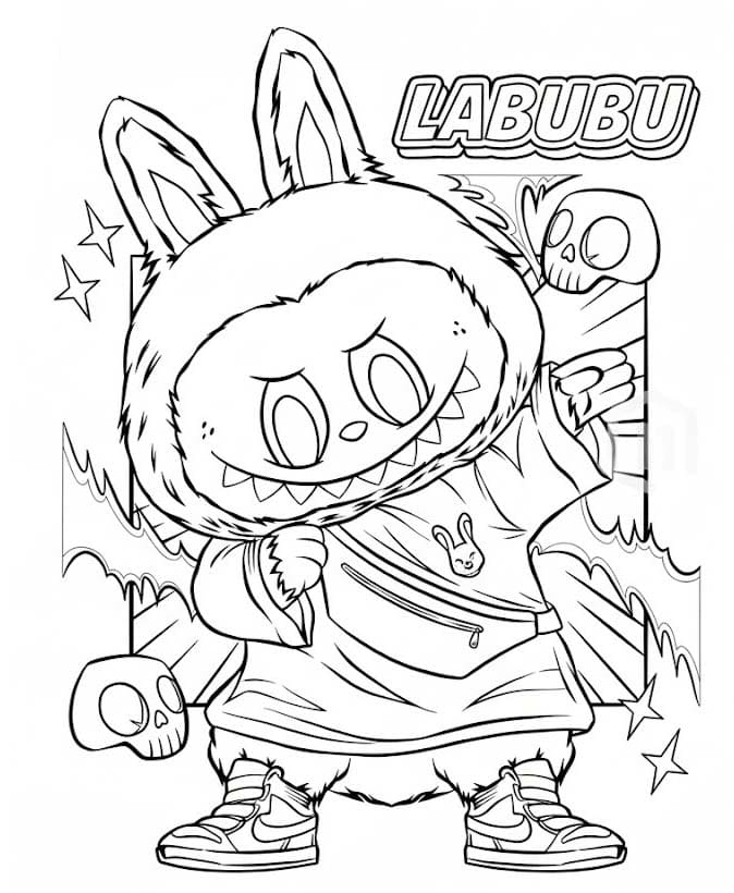 ラブブ 描く ぬりえ