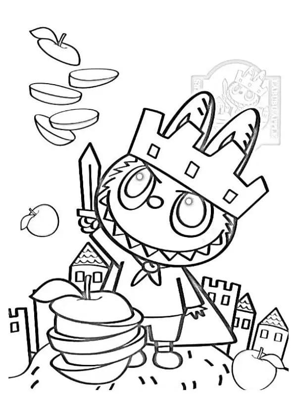 ラブブ 基本的な ぬりえ