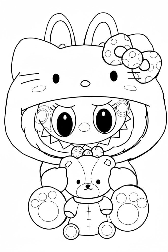 ラブブ 無料で ぬりえ