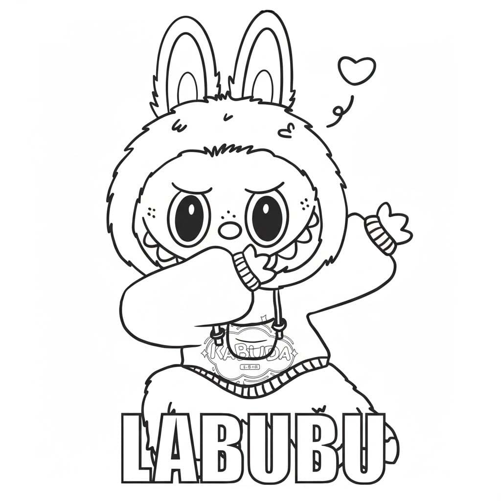 ラブブ 単純 ぬりえ