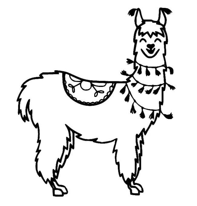 ラマ 簡単 ぬりえ