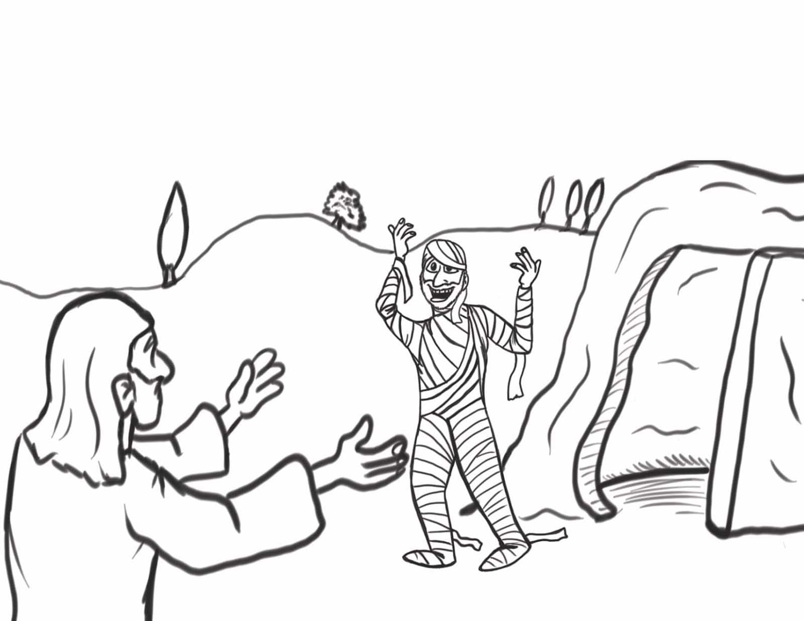 ラザロ 描く ぬりえ