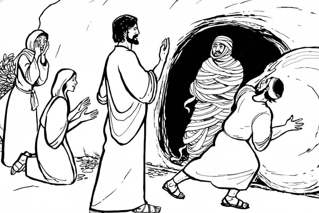 ラザロ 簡単 ぬりえ