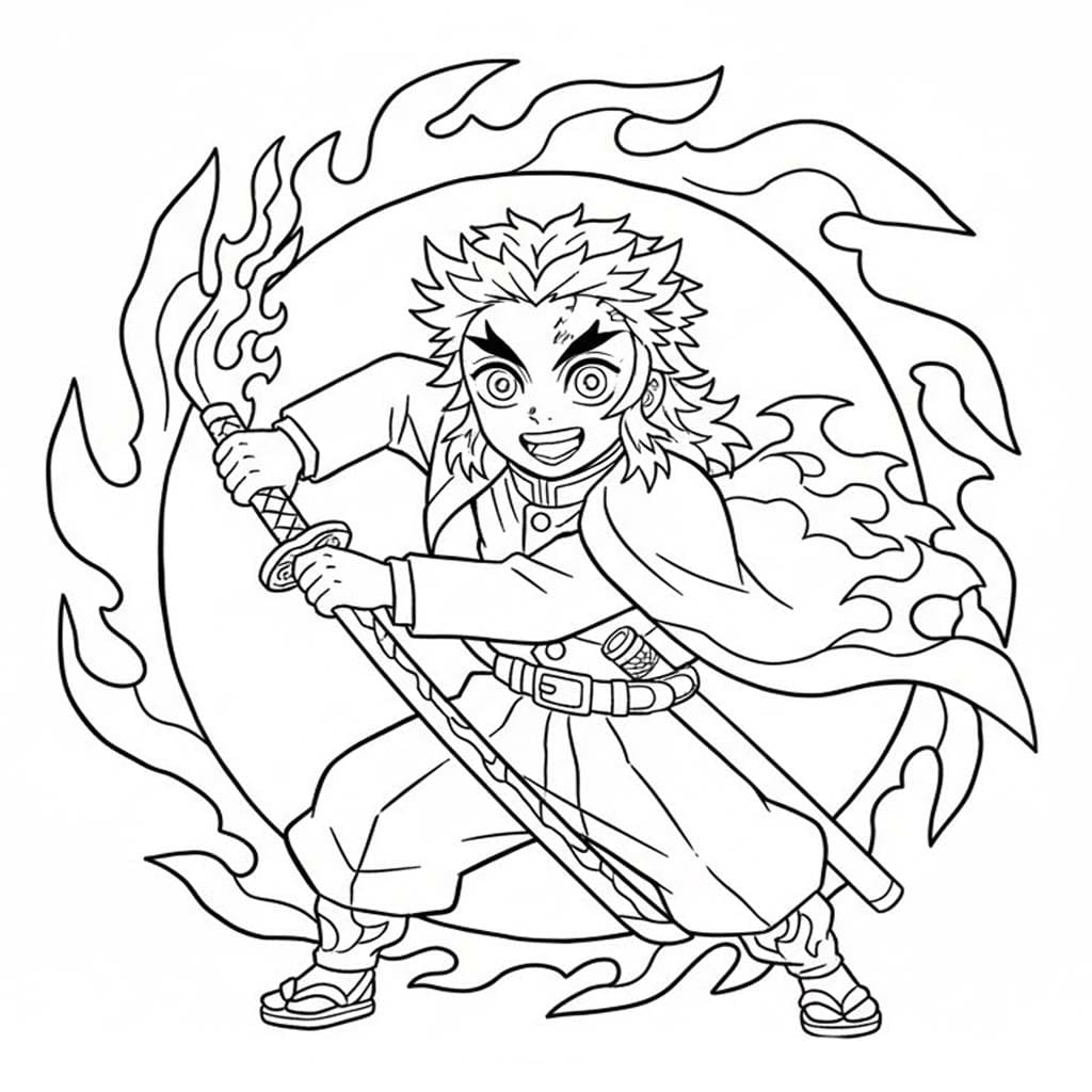 れんごくきょうじゅろう1 ぬりえ