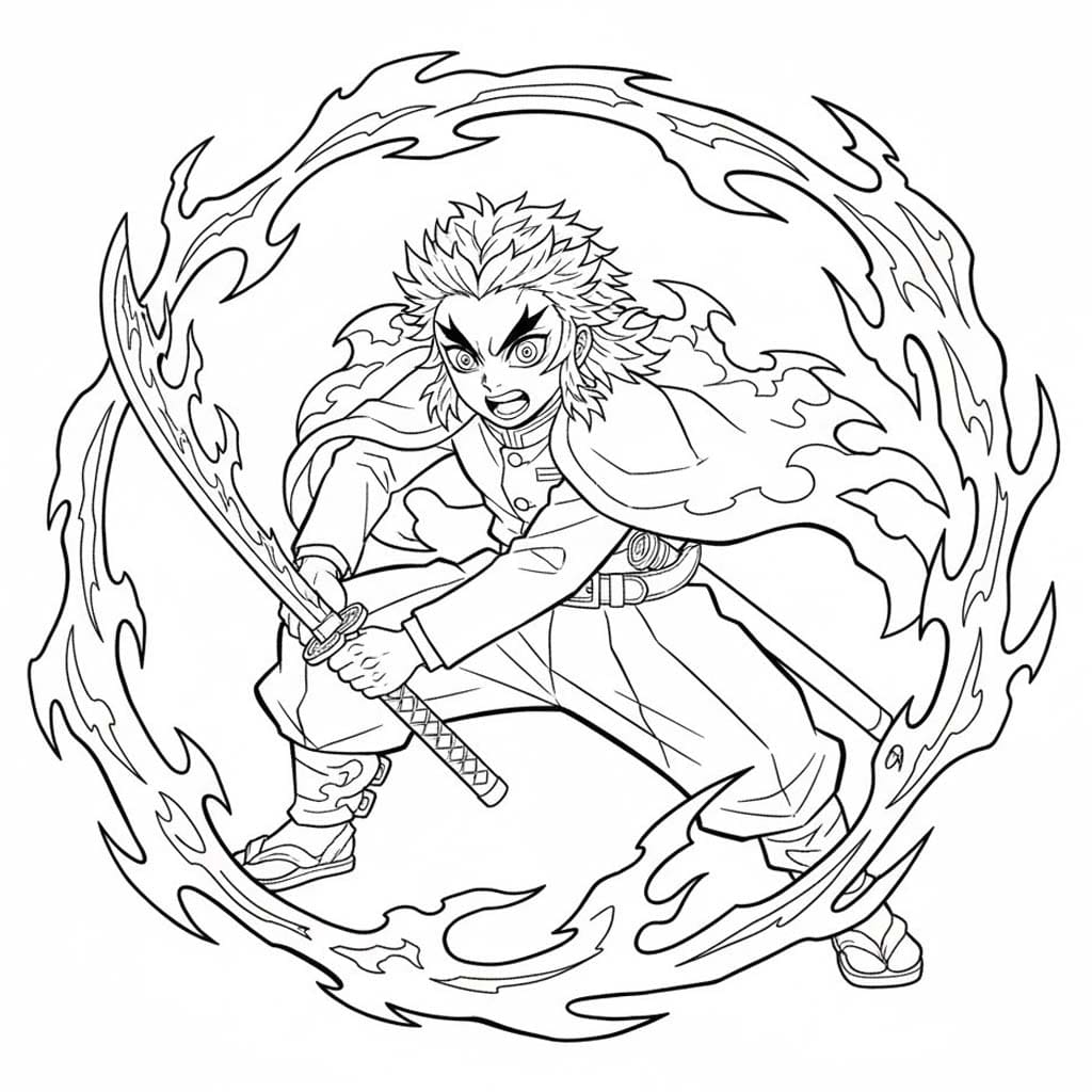 れんごくきょうじゅろう4 ぬりえ