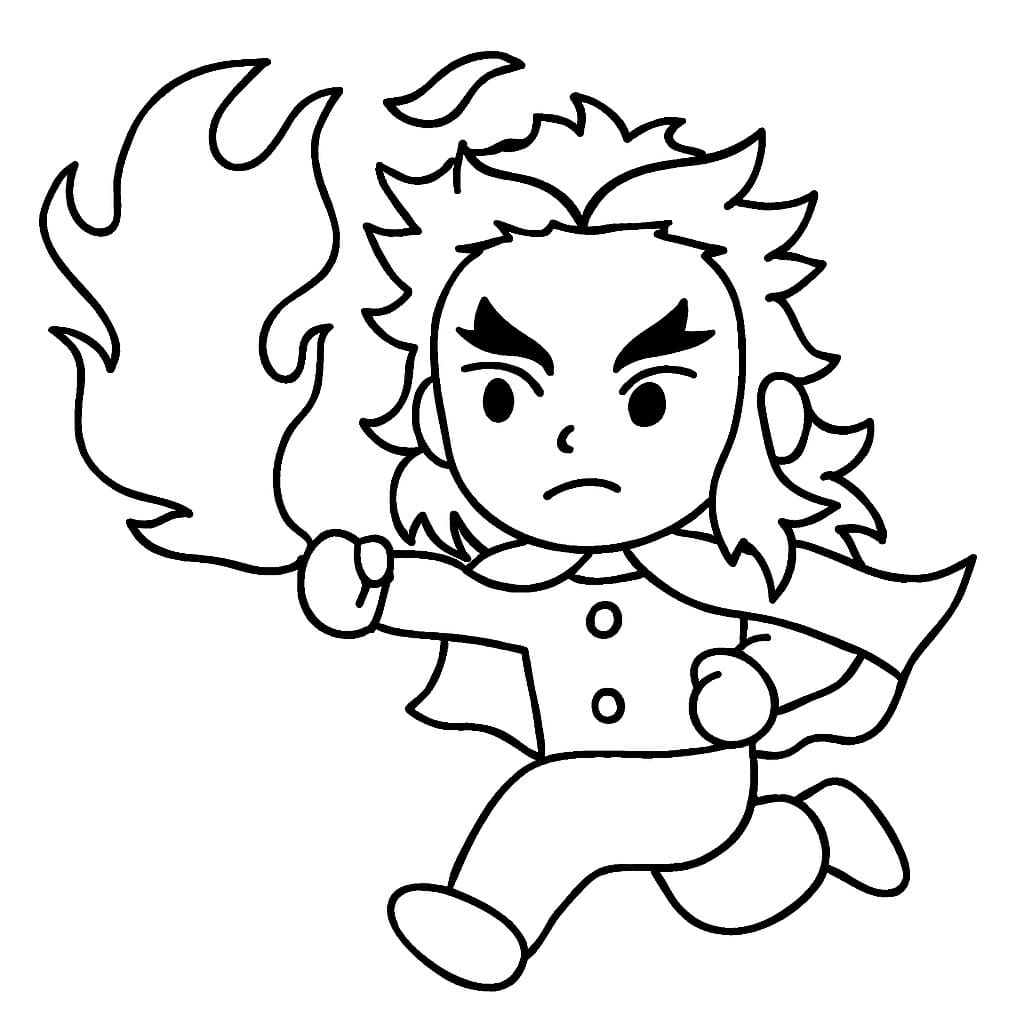 煉獄杏寿郎 2 ぬりえ