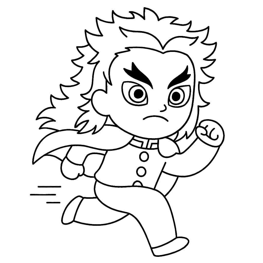 煉獄杏寿郎 3 ぬりえ