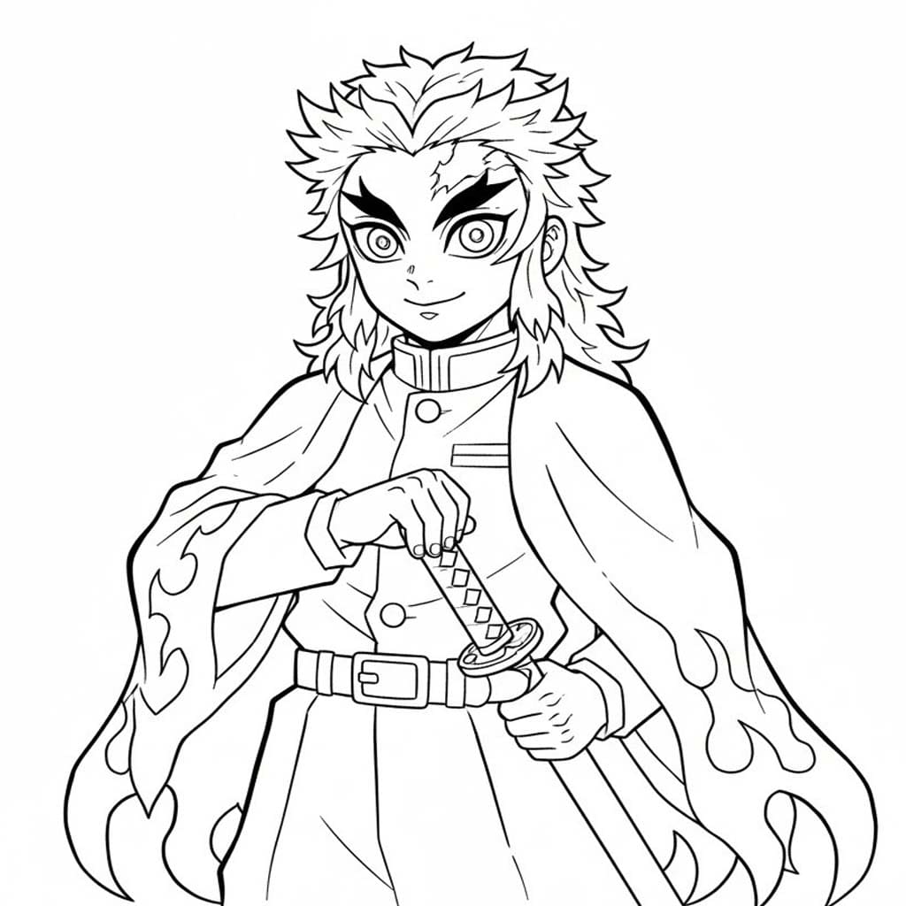 煉獄杏寿郎 描く ぬりえ