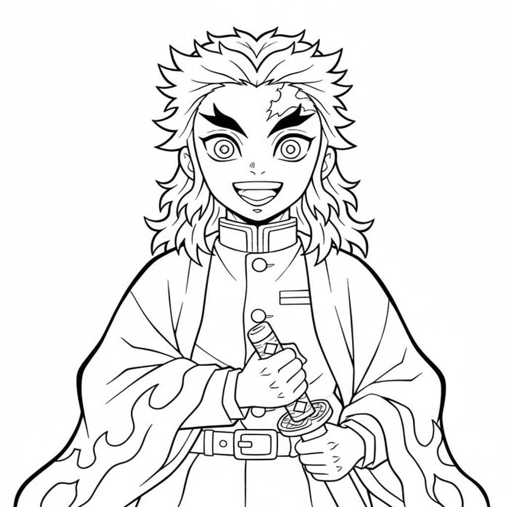 煉獄杏寿郎 無料で印刷可能 ぬりえ