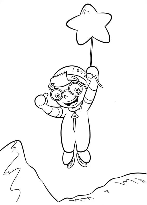 レオが飛んでいる絵 ぬりえ