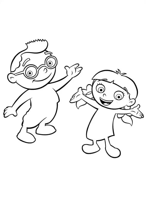 レオとアニーを描く ぬりえ