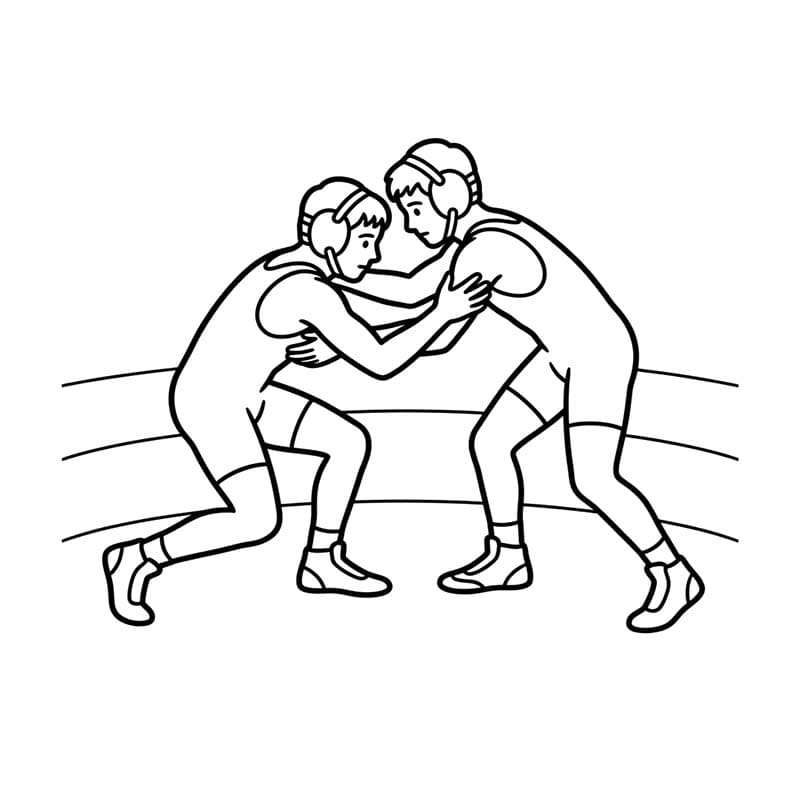 レスリング 印刷可能 ぬりえ