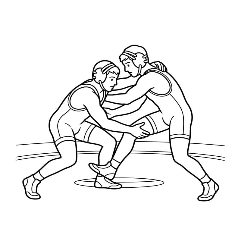 レスリング 基本的な ぬりえ