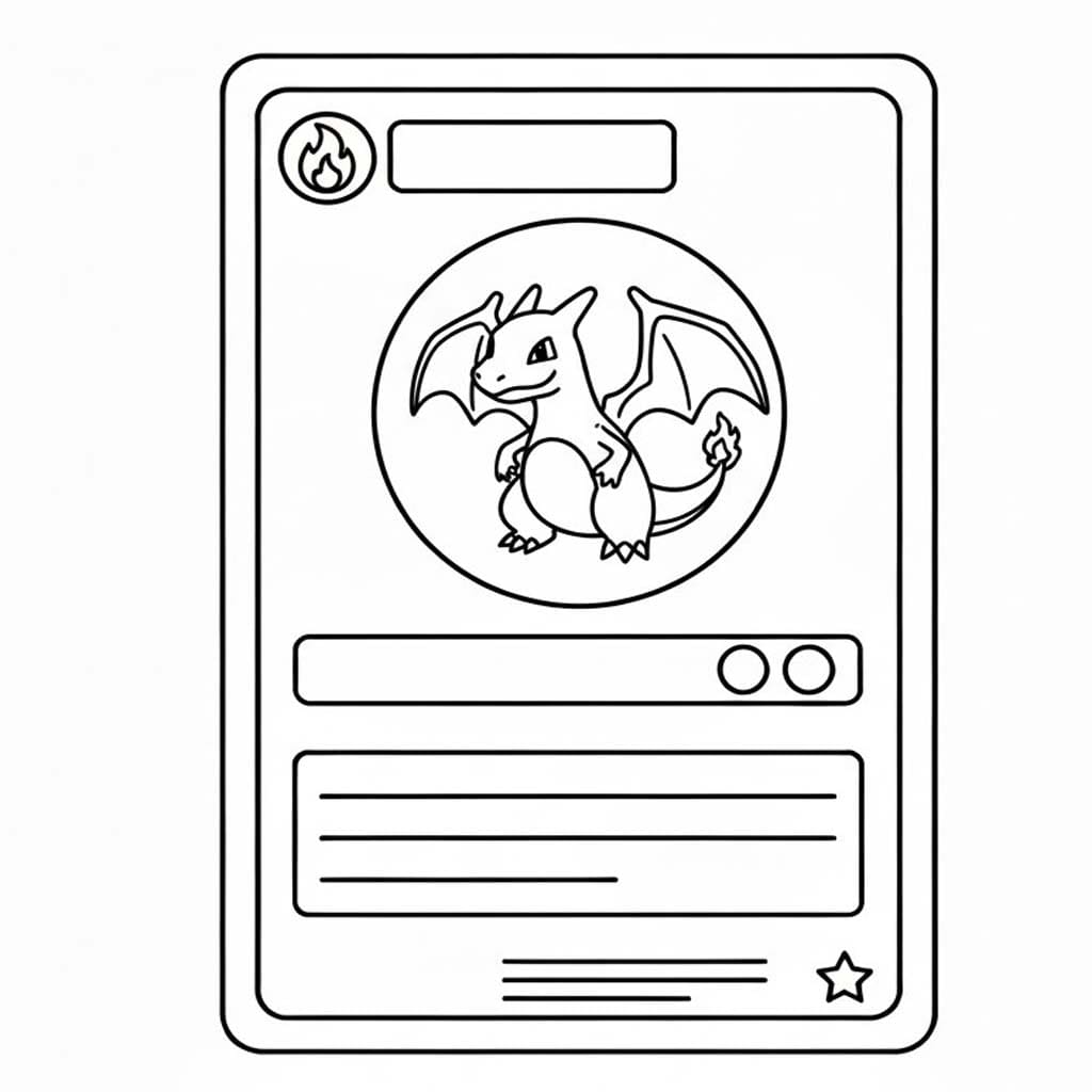 リザードン ポケモンカード ぬりえ