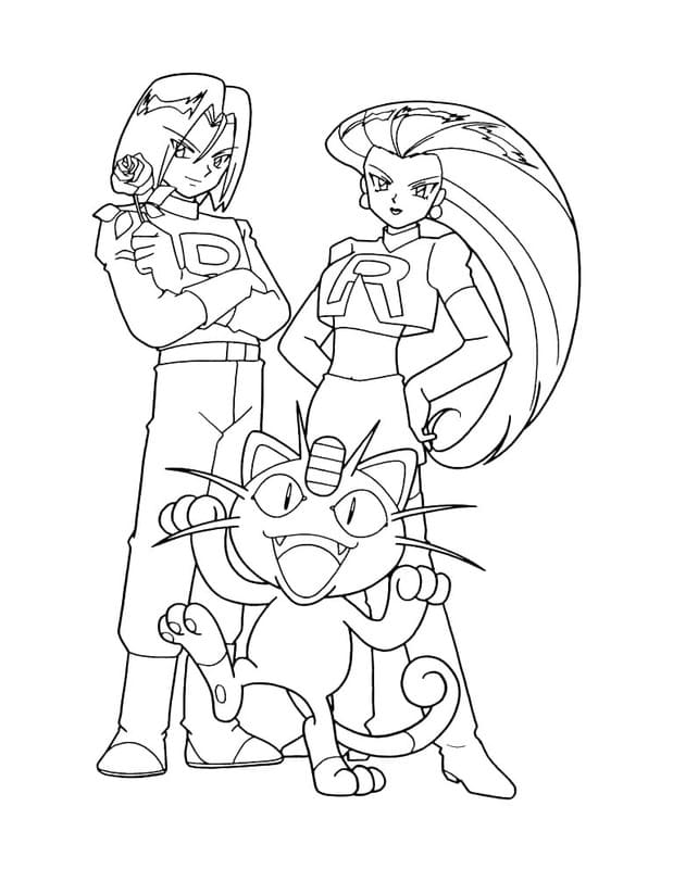 ロケット団 描く簡単 ぬりえ
